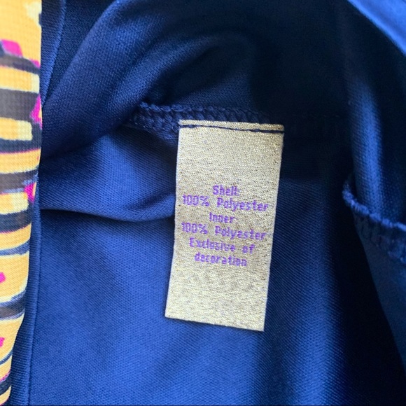 PRINCESS VERA WANG Size XS Mustard & Navy Sleeveless Dress - Picture 5 of 12